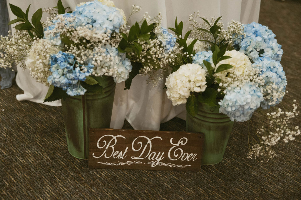Wedding flowers for wedding at the historic Assembly Building